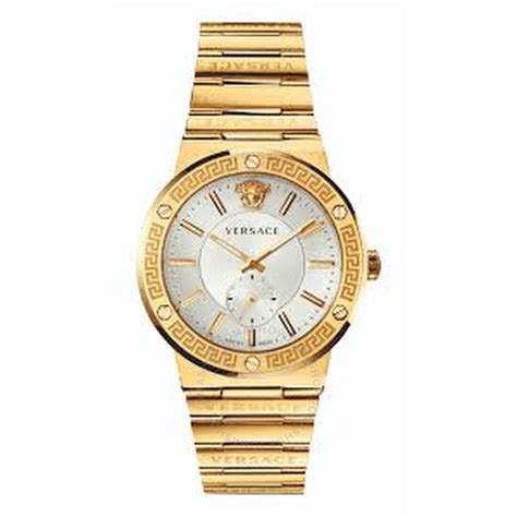 versace ferfi ora|Versace Greca Logo Quartz Silver Dial Men's Watch VEVI00520.